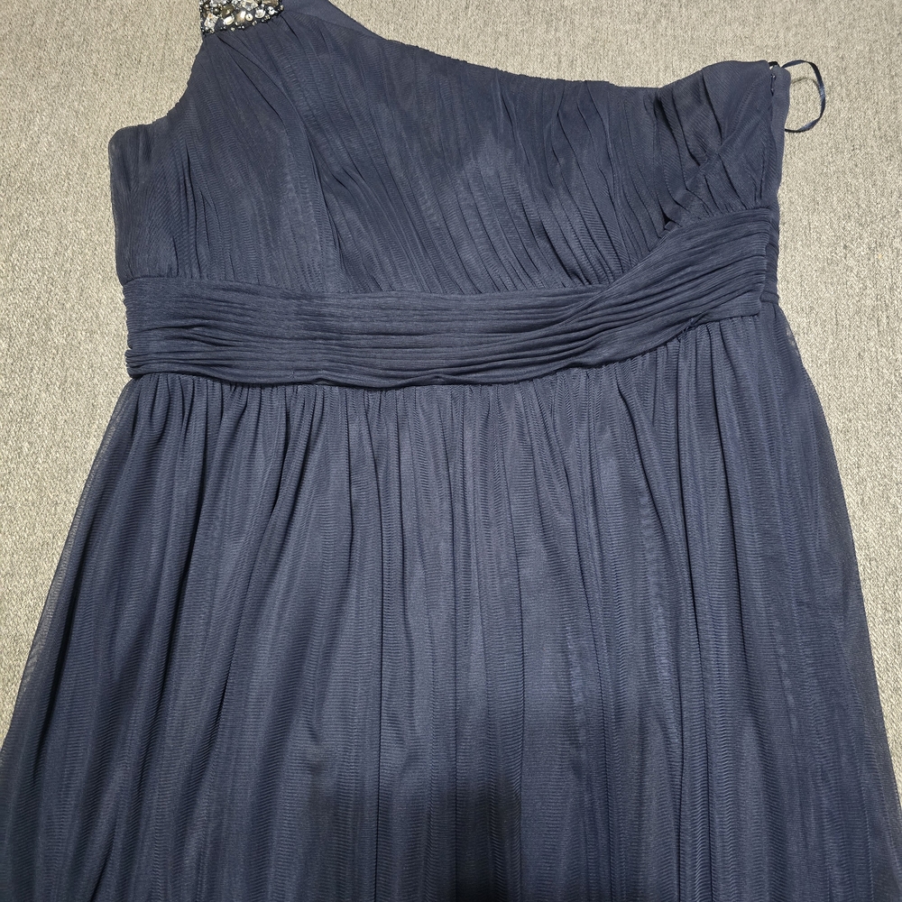 JS Collections One-Shoulder Dress in Navy